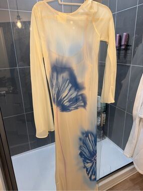 venomous sheer maxi dress especia Especia | Dresses | Especia Venomous Sheer Maxi Dress Blue Yellow Floral Maxi Beach Sheer Large